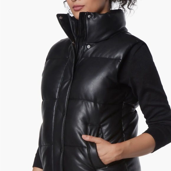 Marc New York Faux Leather Puffer Vest - Picture 2 of 9